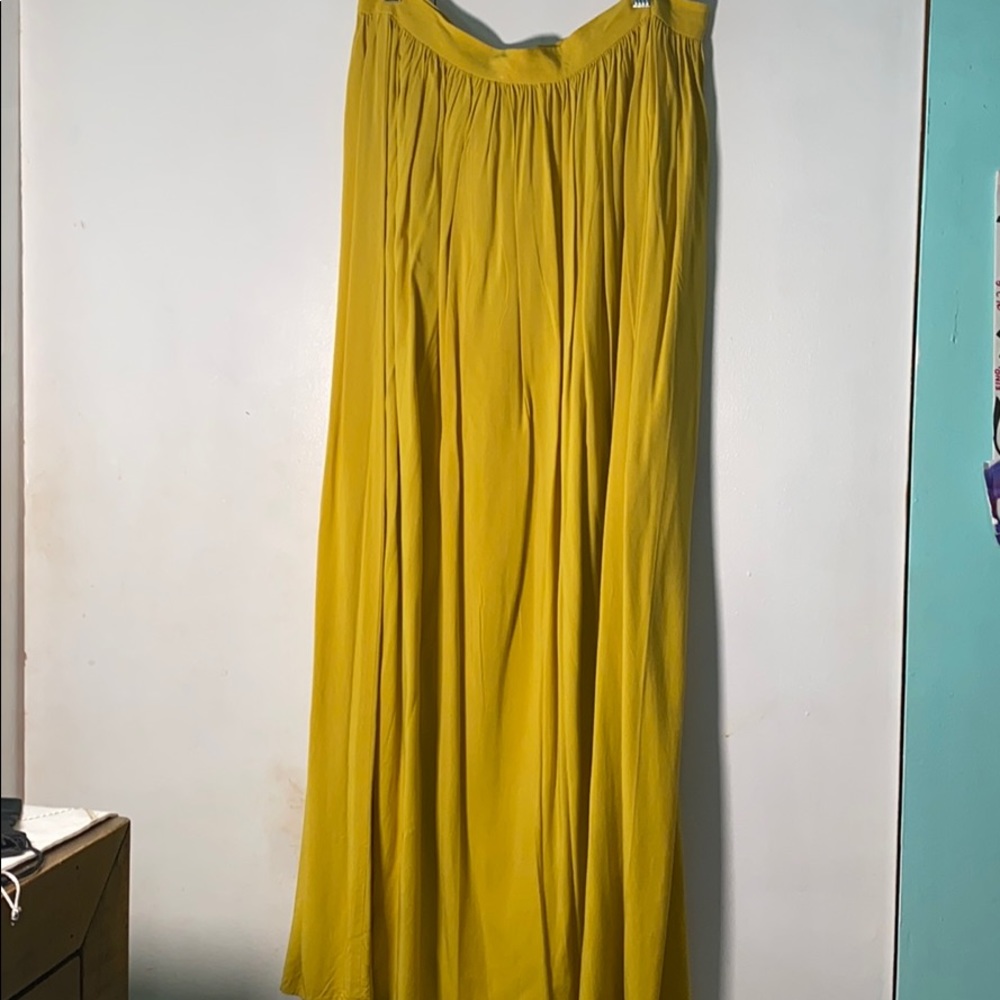 Mustard long flowy skirt